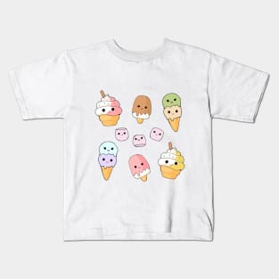 Kawaii Ice Cream Cones Kids T-Shirt